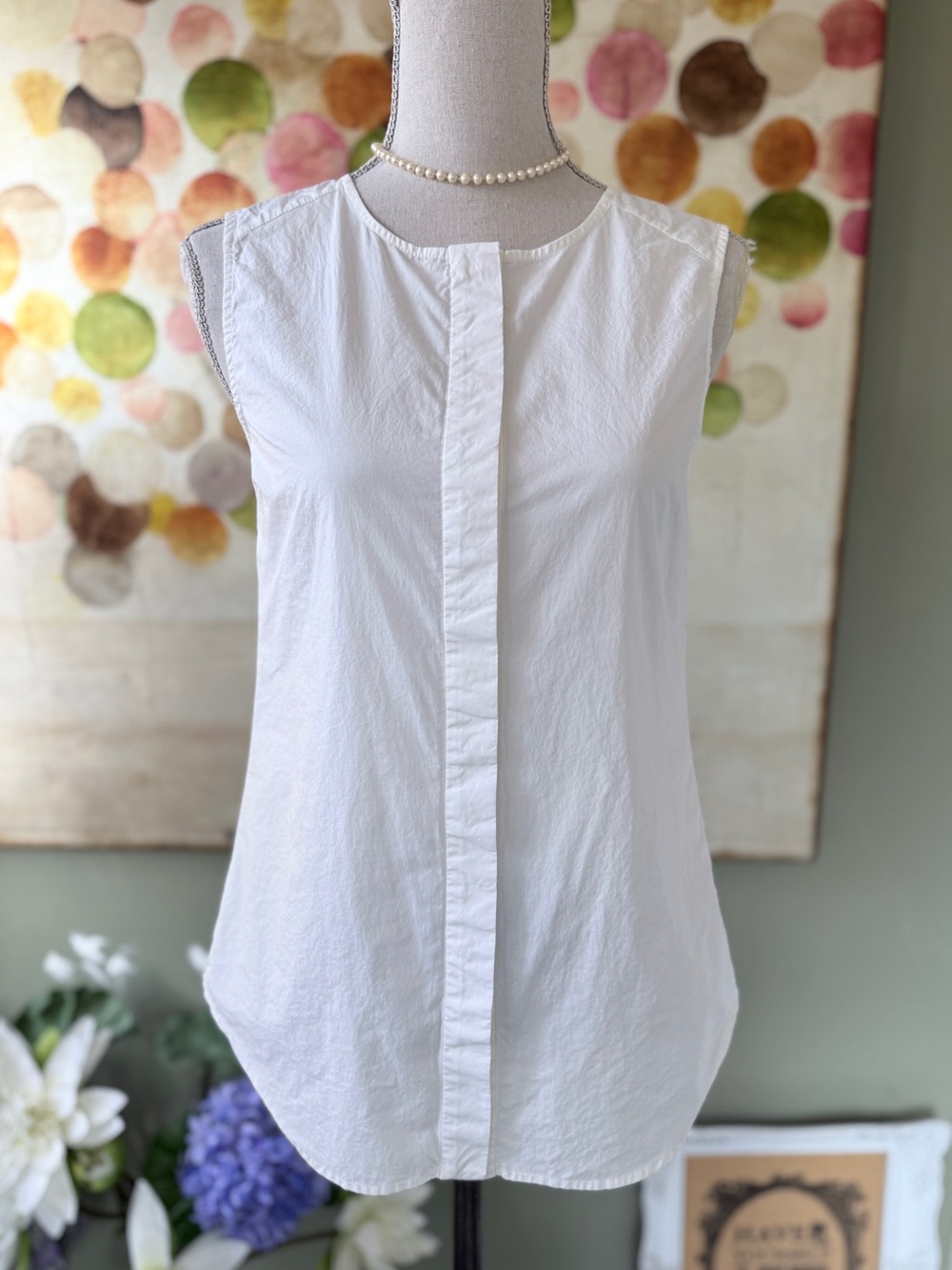 Derek Lam 10 Crosby Sleeveless Button-Front Shirt